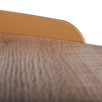 Prague Round Light Grey Oak and Gold Coffee Table