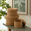Plum & Post Seagrass Round Lidded Baskets, Set Of 3 - 3 of 4