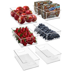 Sorbus Medium Stackable Clear Storage Bins with Handles- for Kitchen Pantry, Freezer & Fridge Organization - 1 of 4