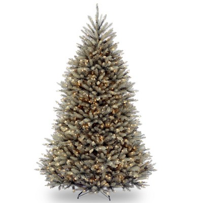 7.5ft National Christmas Tree Company Dunhill Blue Fir Hinged Full Artificial Christmas Tree with 750 Clear Lights