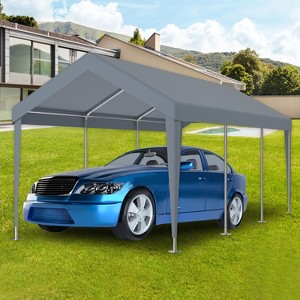 Gulches 12x20ft Carport Replacement Canopy Cover, Waterproof, UV Protected Tarp with 76 Elastic Buckles for Garage Shelter, Frame Not Included - Gray - 1 of 4