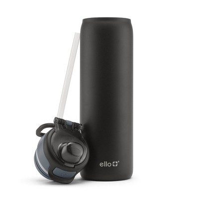 Ello Pop and Fill 22oz Stainless Steel Water Bottle Black