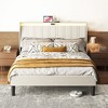KIGFTSOD Platform Bed Frame with Fabric Upholstered Headboard and Wooden Slats Support - 2 of 4