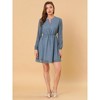 INSPIRE CHIC Women's Choker V Neck Vintage Flared Gilding Metallic Shiny Star A-Line Dress - 3 of 4