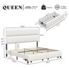 AMERLIFE Linen Upholstered Bed Frame,Bed with 2 Drawers Height Adjustable Headboard - 2 of 4