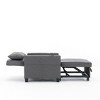 PAGED 3-in-1 Linen Futon Sofa Bed with USB Ports,Convertible Pull Out Armchair Bed with Anti-scratch Design,Couch for Living Room - 4 of 4
