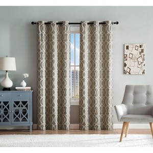 Kate Aurora Royal Living 2 Pack Venetian Semi Sheer Lattice Grommet Top Curtain Panels - 1 of 1