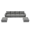 YOOCOZZ Reflective Chenille Sectional Sofa with Movable Ottomans, Wide Pleat Design and Tilting Armrests - Gray - 2 of 4