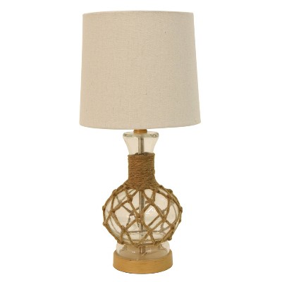 14.5" Justin Coastal Rope Lamp Clear - Decor Therapy