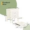 NicBex 14.57 Inch Nightstand with 2 Drawers,Modern Side Table with Handles and Solid Wood Legs for Bedroom,Living Room,White - 3 of 4