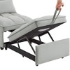 PAGED Single Sofa with Storage Pocket, Tufted Pull-Out Sofa Bed with Adjustable Backrest and Pillows, Convertible Chaise Lounge for Living Room - 3 of 4