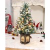 Coucheta 3ft Pre-Lit Snow Flocked Artificial Christmas Tree, 2-Pack with Themed Bases & 70-78 LED Lights - 4 of 4