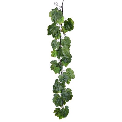 Vickerman 72" Artificial Green Fig Leaf Garland.