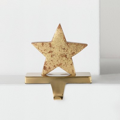 Metal Christmas Stocking Holder Gold Wood Star - Wondershop™