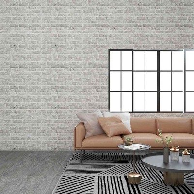VidaXL 3D Wall Panels with Light Gray Brick Design 10 pcs EPS