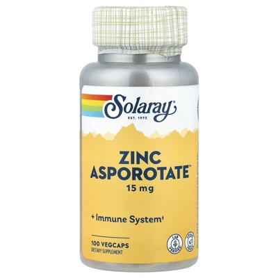 Solaray Zinc Asporotate, 100 VegCaps