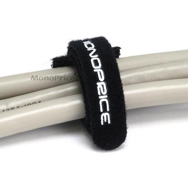 Monoprice Hook and Loop Fastening Cable Ties, 9in, 100 pcs/pack, Black, 4 of 5