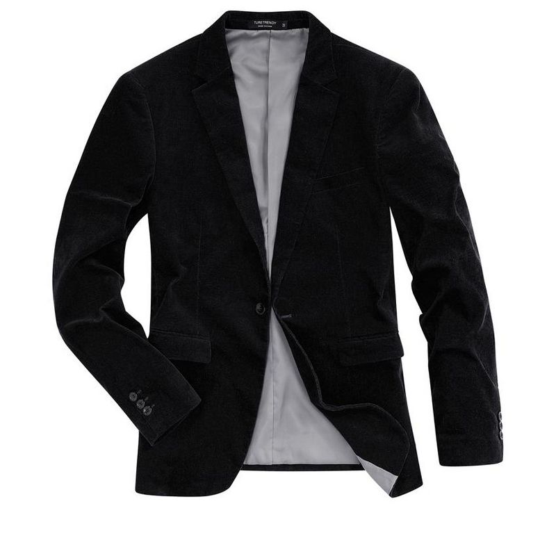 Men's Casual Blazer Corduroy Jacket One Button Sport Blazer Slim Fit Suits Business Vintage Outerwear, 5 of 7