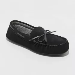 Men's Topher Moccasin Leather Slippers - Goodfellow & Co™ Black 11