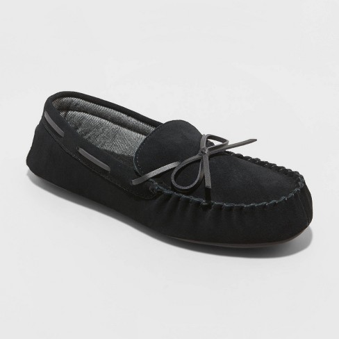 Humaan werk Europa Men's Topher Moccasin Leather Slippers - Goodfellow & Co™ Black 12 : Target