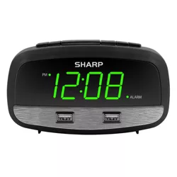 Capello Double Charge Alarm Clock Dual USB Chargers 2A Fast Charge CA-20A Black 