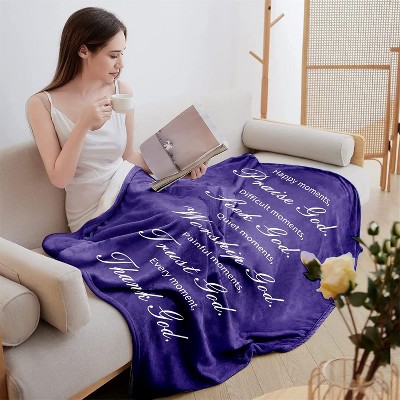 LOVEVOOK Healing Throw Blanket with Inspirational Thoughts and Prayers- Soft Throw Blankets Caring Gift for Women Men