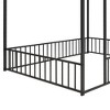 KTMBDW Twin/Full Montessori Bed Frame, Metal House Bed with Fence and Roof, Floor Bed for Boys Girls Bedroom - 4 of 4