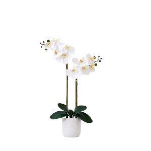 Nearly Natural 26-in Artificial Double Orchid Phalaenopsis with Decorative Vase (Real Touch) - 1 of 4
