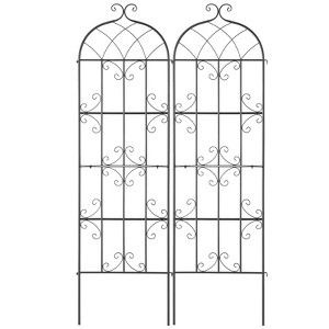 VEVOR Garden Trellis for Climbing Plants, 71 x 20 in, 2 Packs Rustproof Metal Garden Flower Trellis, Outdoor Climbing Rose Trellis Cucumbers Support - 1 of 4