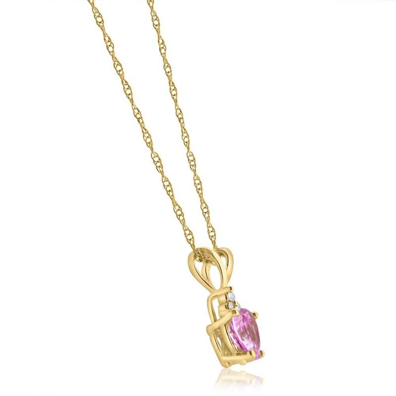 Pompeii3 1/2ct Diamond & Pink Sapphire Heart Pendant in 14K Yellow, White, or Rose Gold, 2 of 4