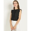 INSPIRE CHIC Women's Ruffled Curved Hem Business Office Vintage Sleeveless Blouse - 2 of 4