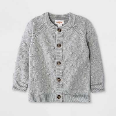 Image of Baby Bobble Sweater Cardigan - Cat & Jack™ Heather Gray 0-3M