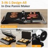 Heynemo Indoor Grill & Griddle with Preset Menu, 1600W Electric Panini Press Sandwich Maker, Removable Nonstick Plates, Locking Lid, 180¡ã Flat, Black - 3 of 4