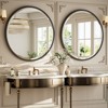 BEAUTYPEAK Beaded Round Wall Mirror Decorative Vanity Bathroom Mirror with Resin Frame - 3 of 4