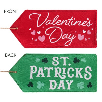 Valentine's Day, St. Patrick's Day Reversible Door Tag