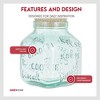 Amici Home Biscotto Cookie Jar, 105 Oz Embossed Glass Container with "Biscotti" & "Cookie" Design - Rounded Square Green Tint Storage, Dishwasher Safe - 4 of 4
