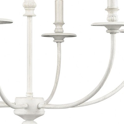 Farmhouse White 6-Light Airy Tone Chandelier with Adjustable Height