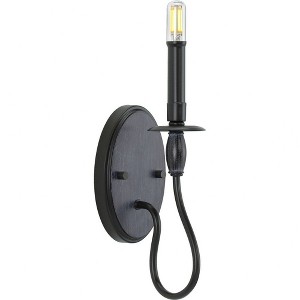 Progress Lighting Durrell 1-Light Wall Sconce, Matte Black, No Shade - 1 of 4
