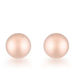 ShineHigh Classic Stainless Steel Sphere Stud Earrings – Minimalist Polished Ball Studs in Rose Gold or Rhodium Finish, Available in 6mm and 8mm Sizes - 1 of 1