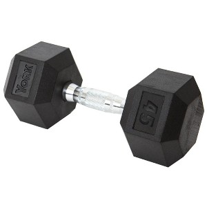 York Barbell Rubber Hex Dumbbell Durable Strength Training Equipment with Ergonomic Grip - 1 of 1