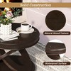 Okak Retro End Table with X-shape Frame, Side Table with Thick Tabletop and Base, Accent Table for Family Dining or Living Room, Espresso - 4 of 4