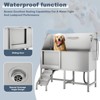 Stainless Steel Utility Sink, Dog Bathing Station, Large Dog Washing Station W/ Dog Bath Brush, Commercial Kitchen Sink, Wide Compartment, Outdoor - 3 of 4