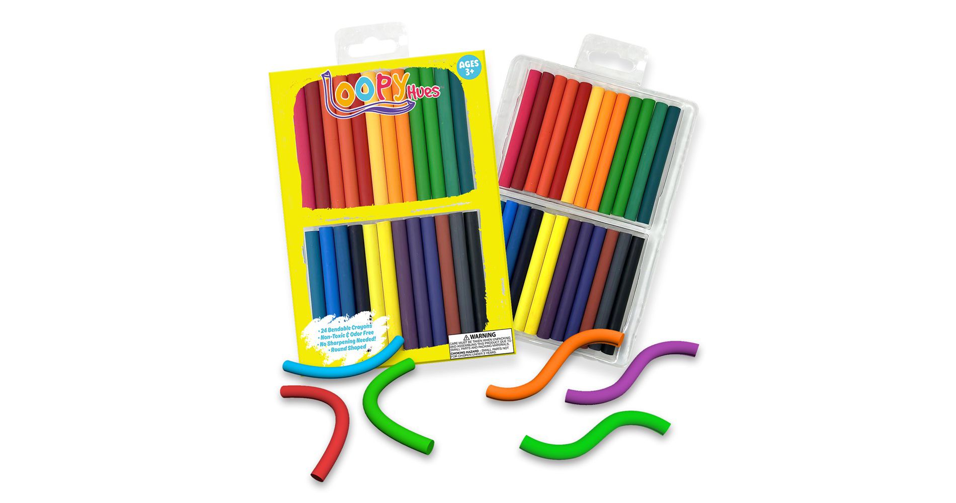 Loopy Hues - Bendable Crayons - 24 Pack Round