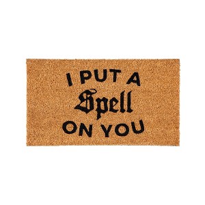 Evergreen 16 x 28 Halloween Greeting Coir Mat, I Put a Spell on You for Indoor and Outdoor Decor - 1 of 4