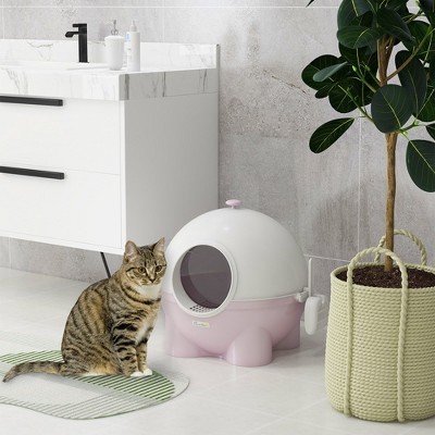 LOVMOR Hooded Large Kitty Litter Pan with Lid, Scoop, Leaking Sand Pedal and Top Handle