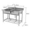 Stainless Steel Sink, Hand-Welded Basin, Above Counter Basin, 16 Gauge Large Kitchen Sink, Sink with Cutting Board, Sink with Bottom Net - 3 of 4