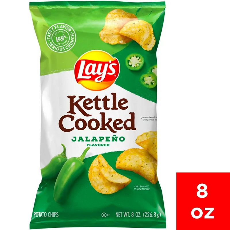 Lay's Kettle Cooked Jalape&#241;o Flavored Potato Chips - 8oz, 1 of 5