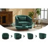 360° Swivel Accent Chair, Comfy Sofa Chairs with Wood Base, Chenille Fabric Upholstered Arm Chair - ModernLuxe - 4 of 4