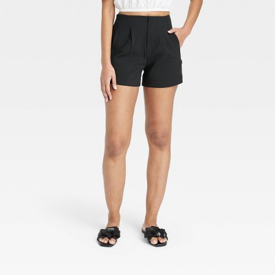 Women's High-rise Tailored Shorts - A New Day™ Black 2 : Target