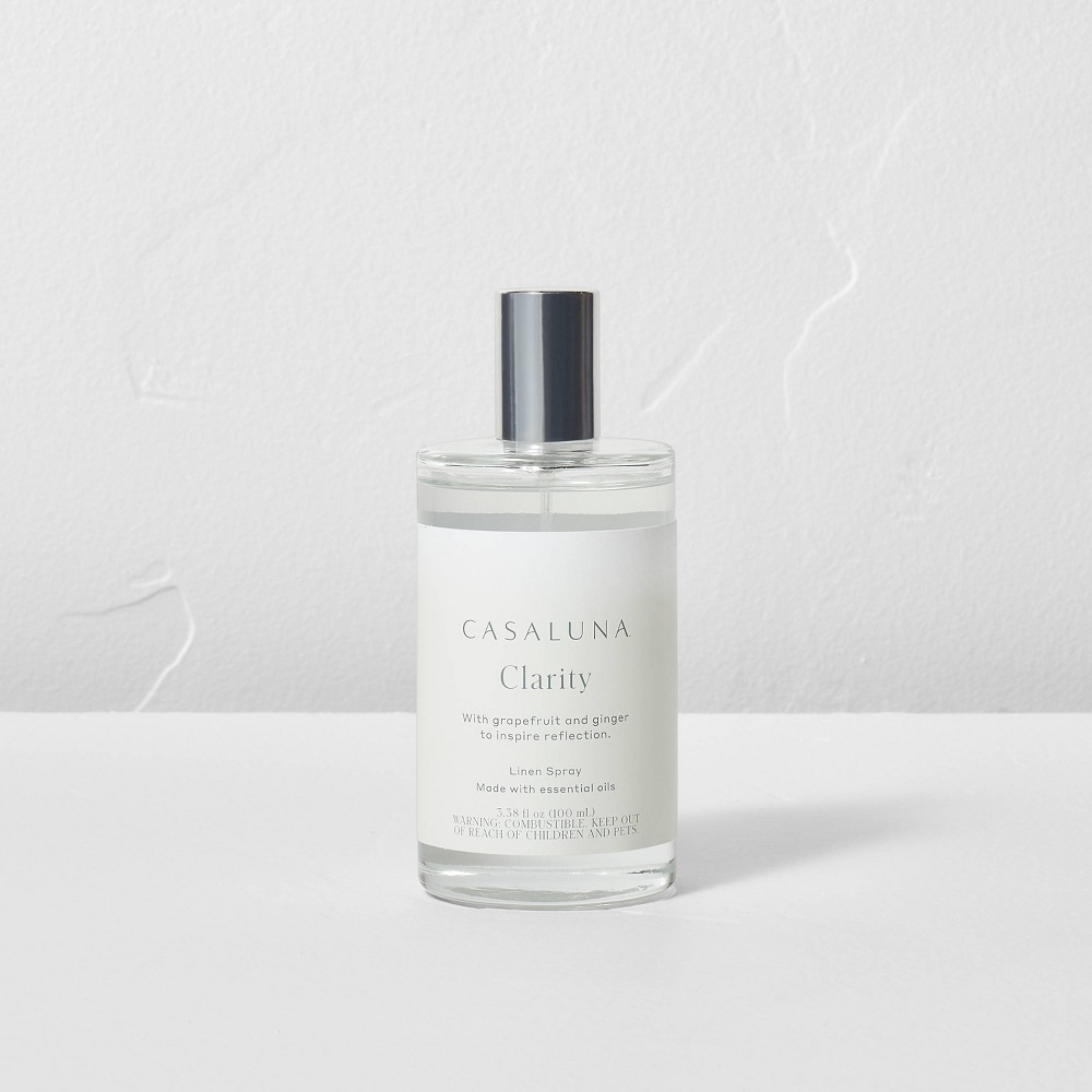 Photos - Air Freshener 3.38floz Clarity Core Linen Spray White - Casaluna™: Ginger, Grapefruit, B